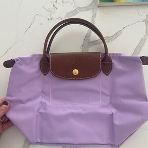Longchamp Lavender and Brown Tote Bag
